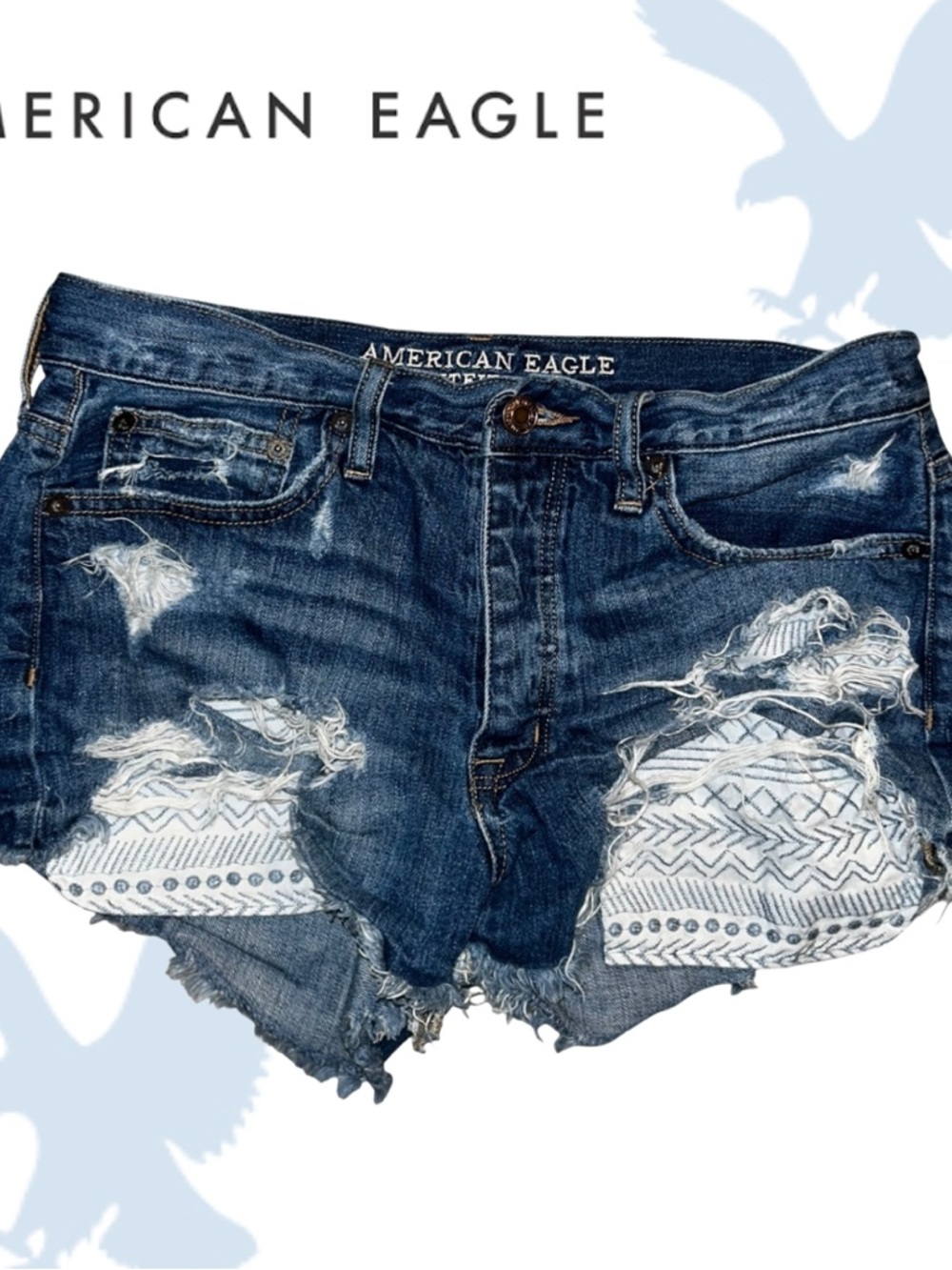 American Eagle Outfitters Vintage Festival Distressed Denim Shorts